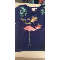 T-Shirt Flamingo enjoy the day dunkelblau