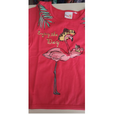 T-Shirt Flamingo enjoy the day pink